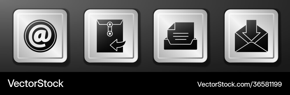 Set mail and e-mail envelope drawer Set mail and e-mail envelope drawer vector image