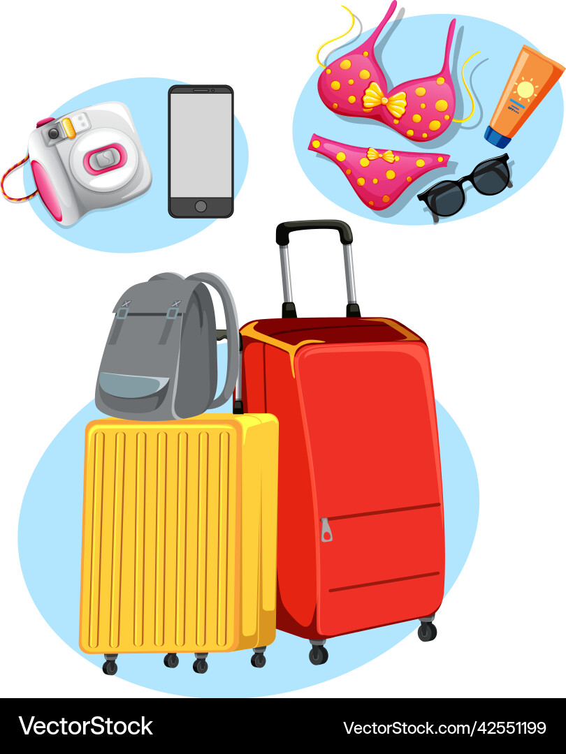 Set of travelling objects Vector Image