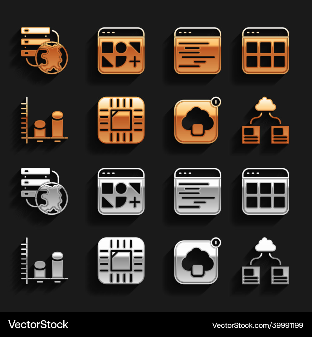 Set processor with cpu browser files cloud Set processor with cpu browser files cloud vector image