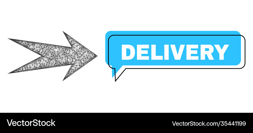 Shifted delivery speech frame and net arrow right Shifted delivery speech frame and net arrow right vector image