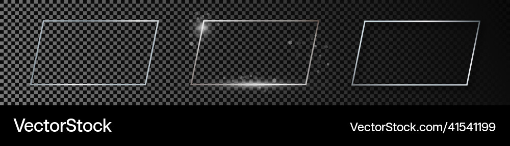 Silver glowing rectangular shape frame Silver glowing rectangular shape frame vector image