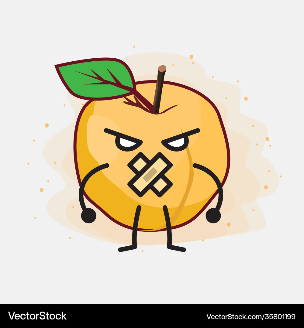 Yellow apricot fruit cute character Yellow apricot fruit cute character vector image