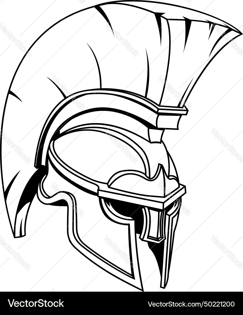 Ancient Spartan Gladiator Helmet Vector Image