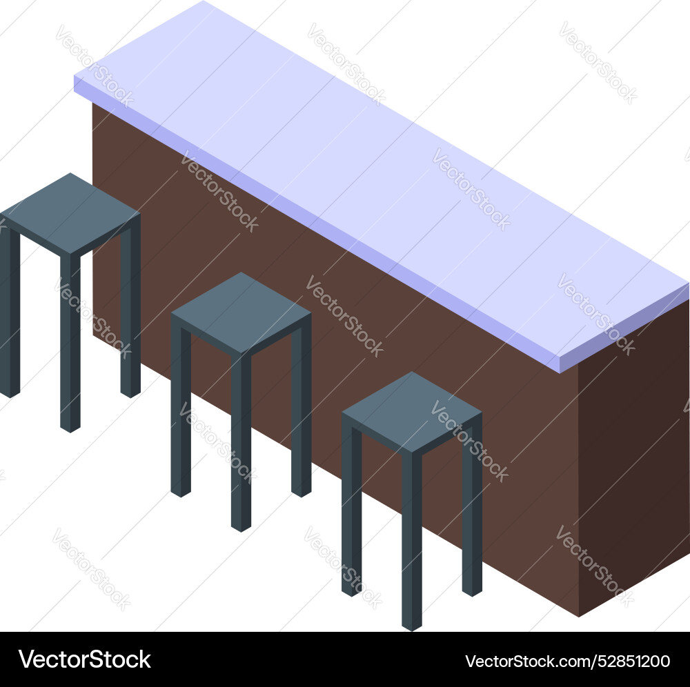 Bar counter with stools being modern cafe Bar counter with stools being modern cafe Vector Image
