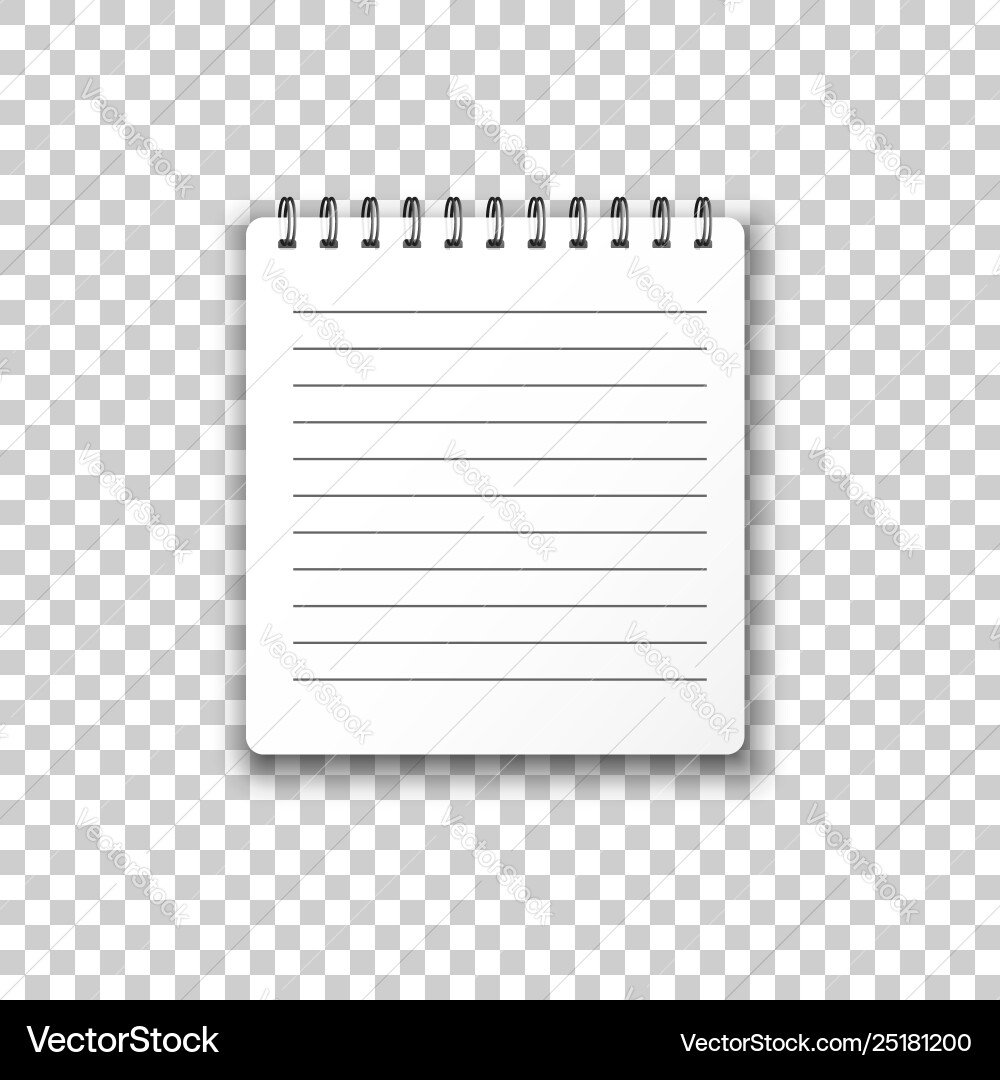 Blank mock up notepad icon in transparent style Vector Image
