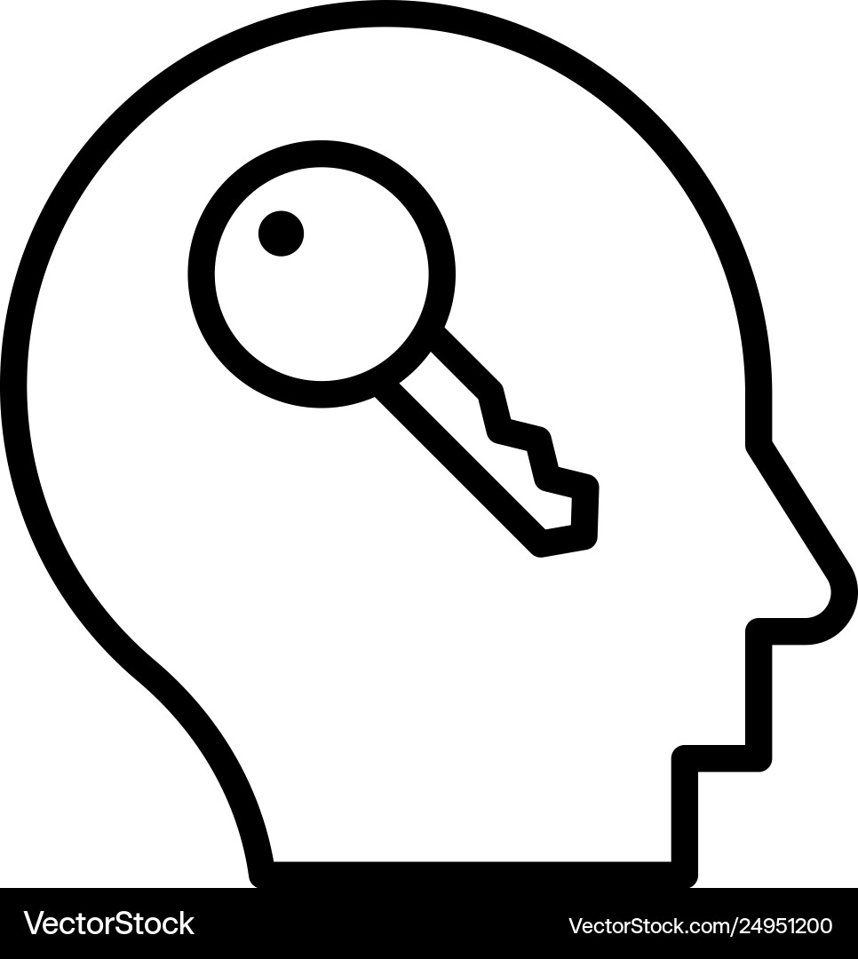 Brain key Brain key vector image