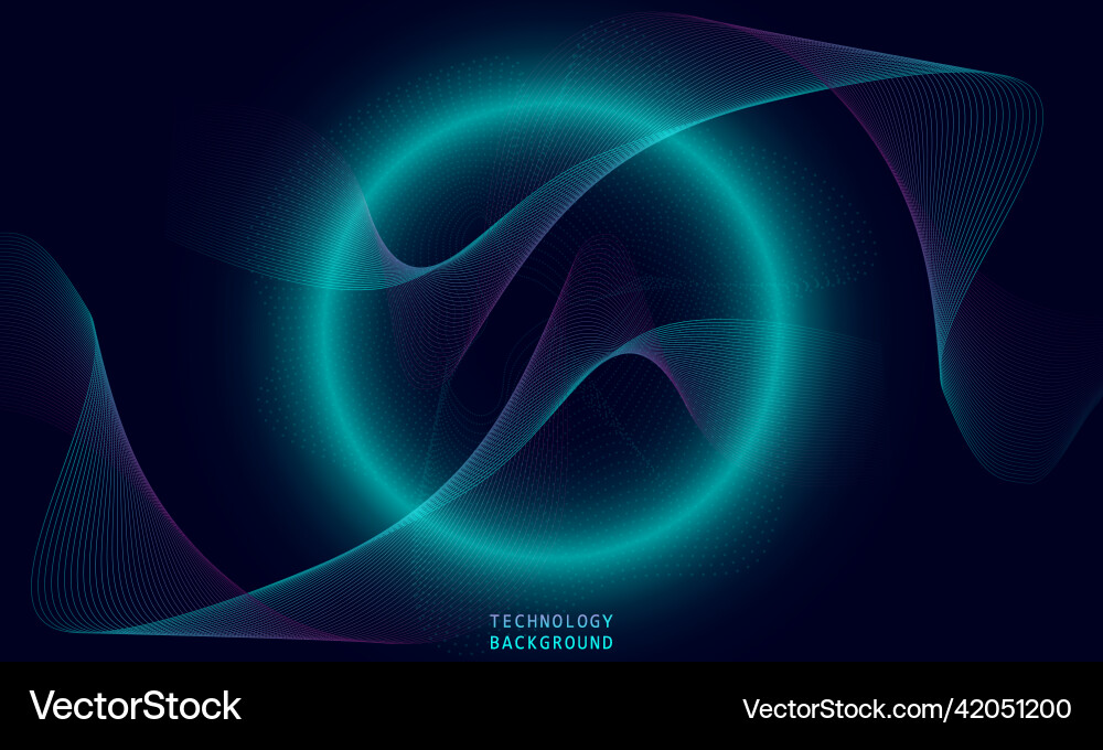 Circle movement pattern and motion blur over dark vector image
