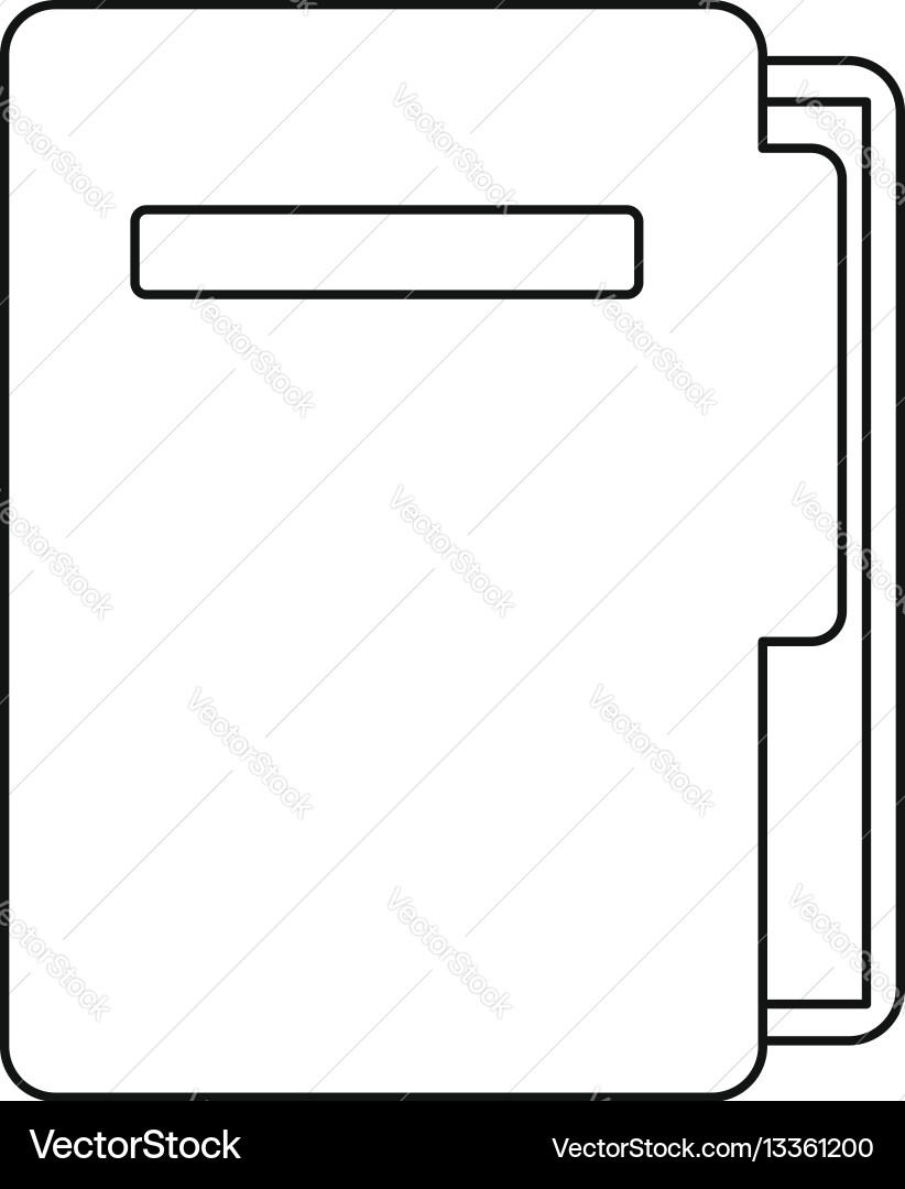 Document folder icon outline style Vector Image