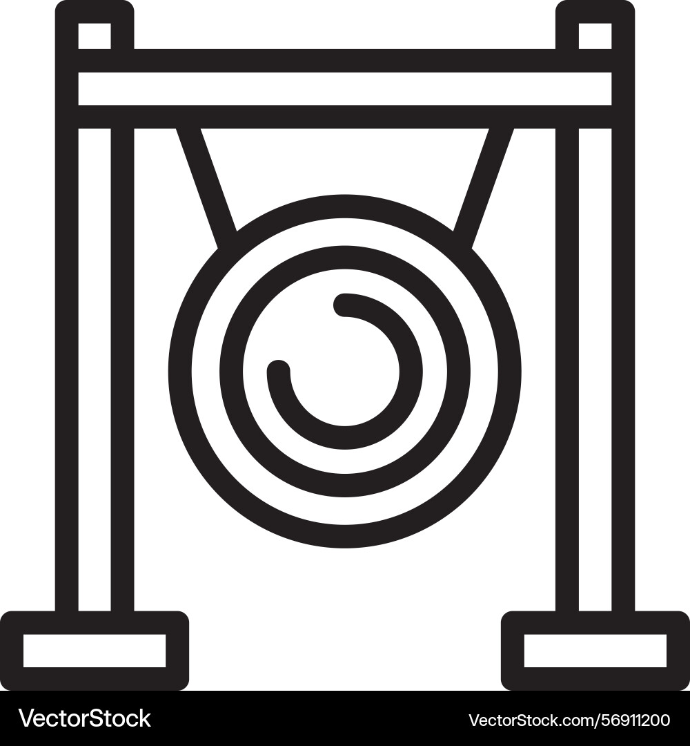 Gong linear style icon design Vector Image
