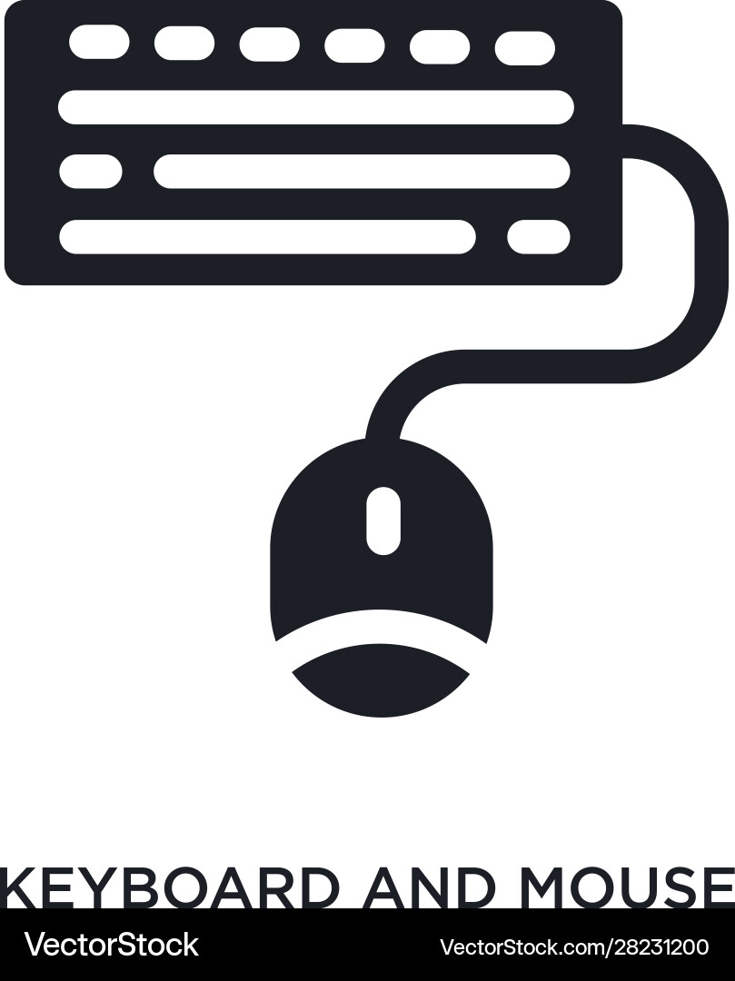 Keyboard and mouse isolated icon simple element Vector Image
