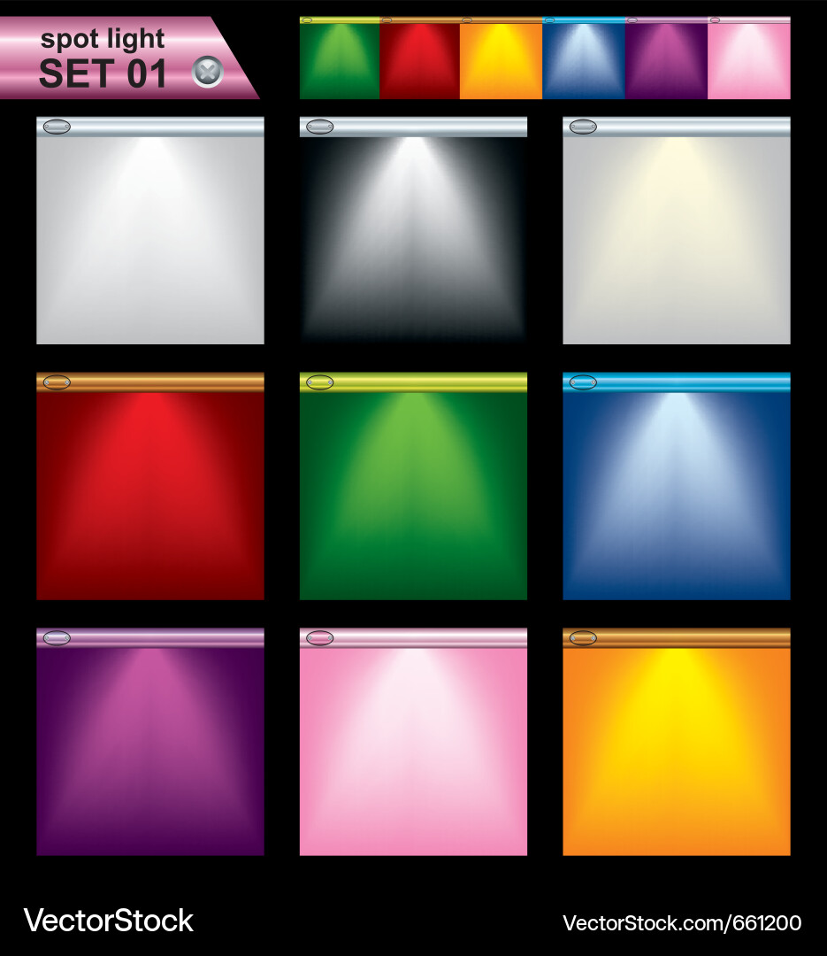 Light frame set Royalty Free Vector Image - VectorStock