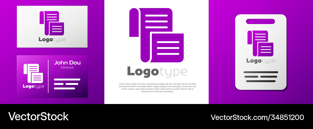 Logotype decree paper parchment scroll icon Vector Image