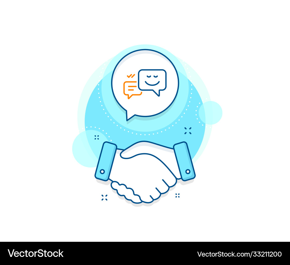 Message speech bubbles with smile line icon Vector Image