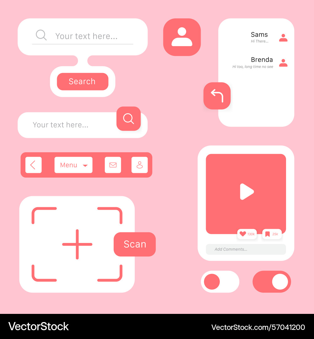 Minimal ui kit components for mobile app design Vector Image