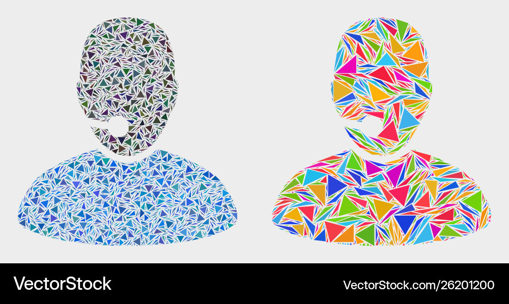 Operator mosaic icon triangle elements Operator mosaic icon triangle elements vector image