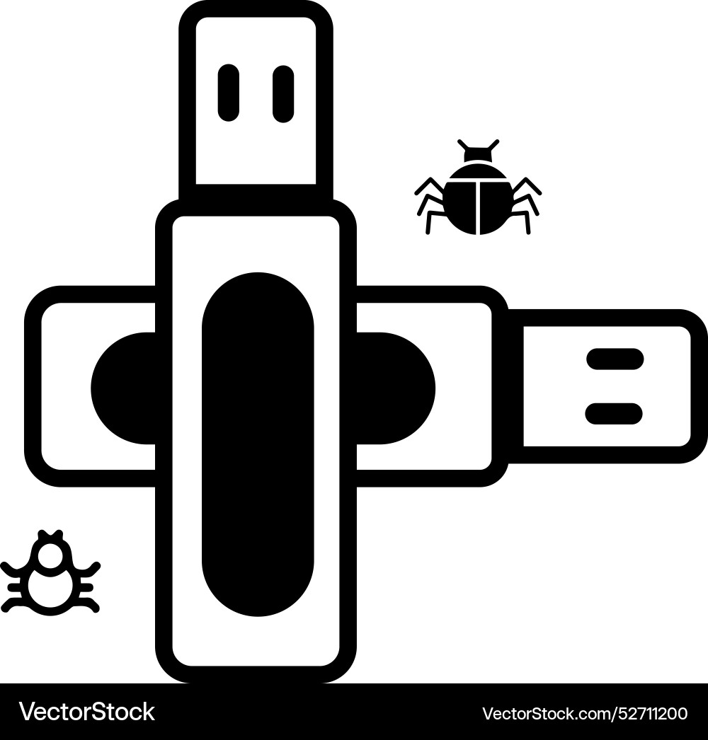 Pendrive bug virus usb flash computer drive Vector Image