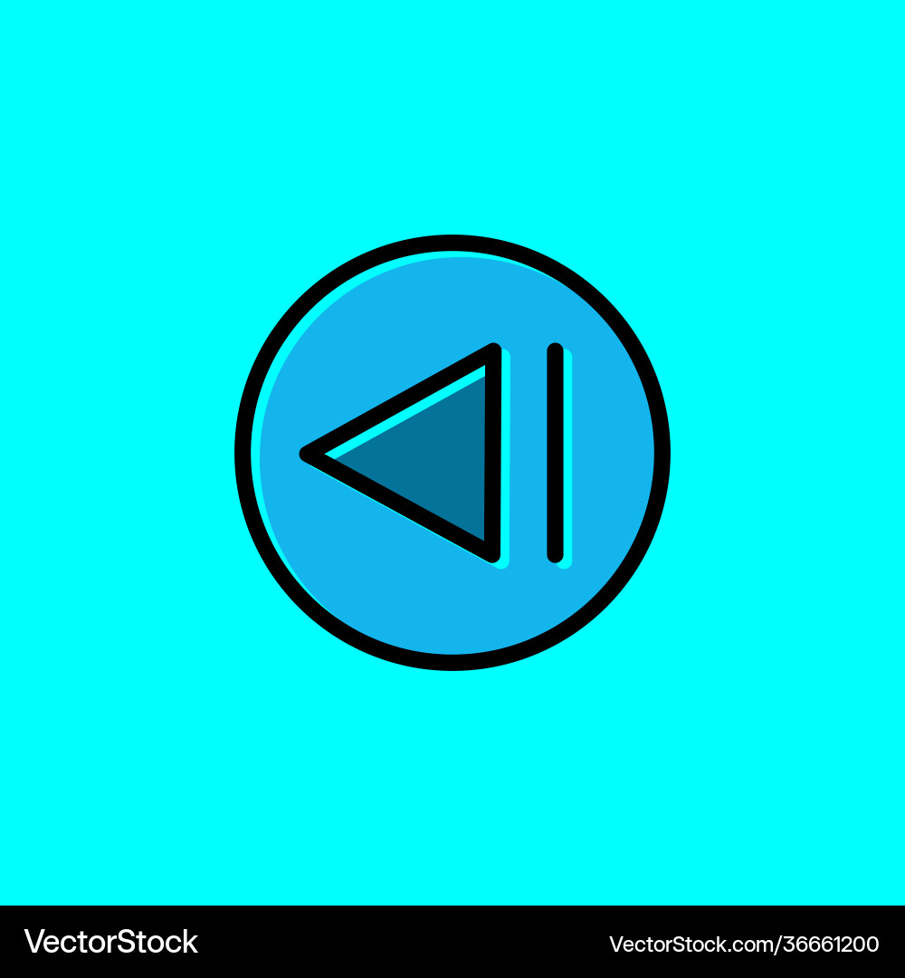 Previous lineal color icon with circle simple Previous lineal color icon with circle simple vector image