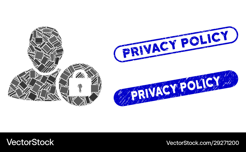 Rectangle mosaic locked user with textured privacy Rectangle mosaic locked user with textured privacy Vector Image