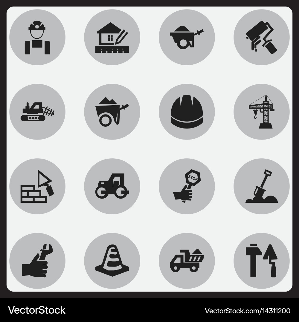 Set of 16 editable structure icons includes vector image