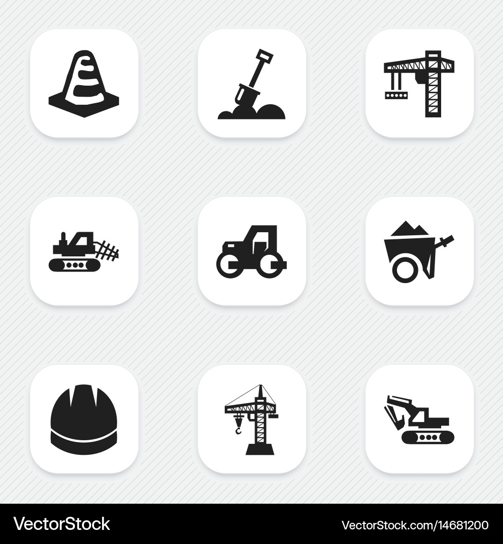 Set of 9 editable structure icons includes vector image