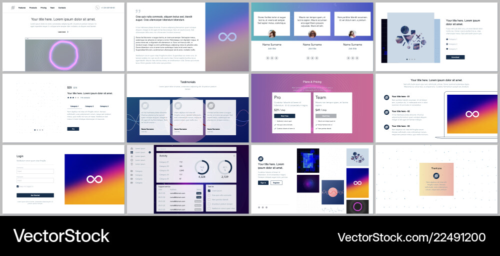 Templates for website design minimal Templates for website design minimal vector image