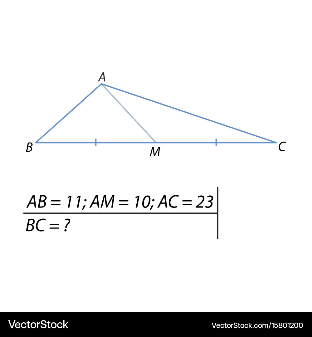 Triangle Side Length Calculation vector image
