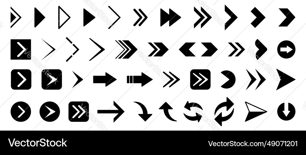 Arrow icon set collection of design element vector image