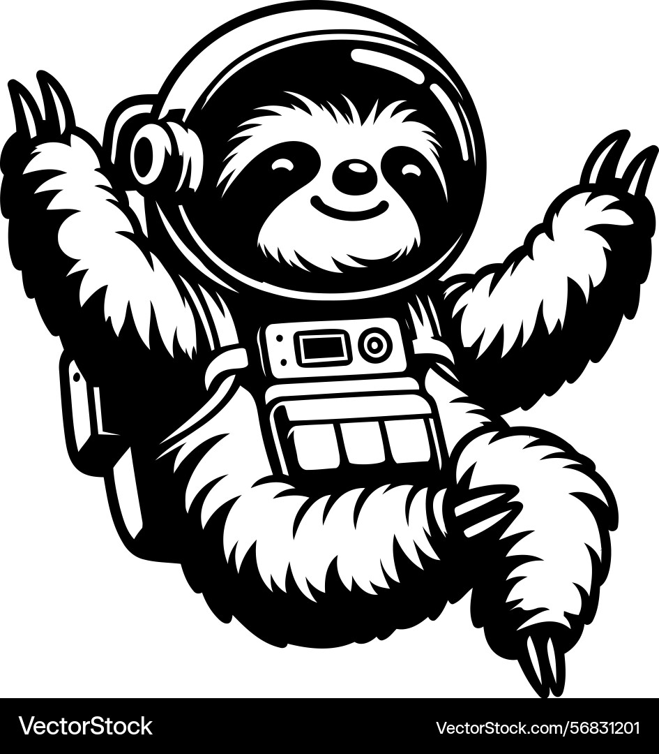 Astronaut sloth floating in space Astronaut sloth floating in space vector image
