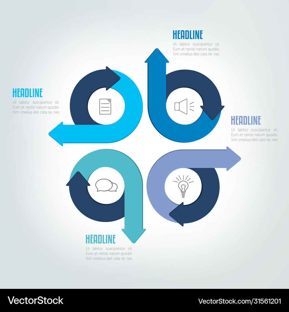 Circular Flow Infographic Scheme vector image