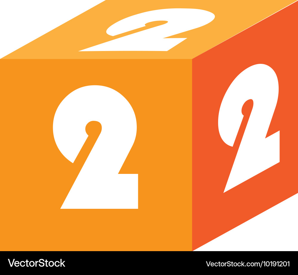 Cube number block icon graphic Vector Image
