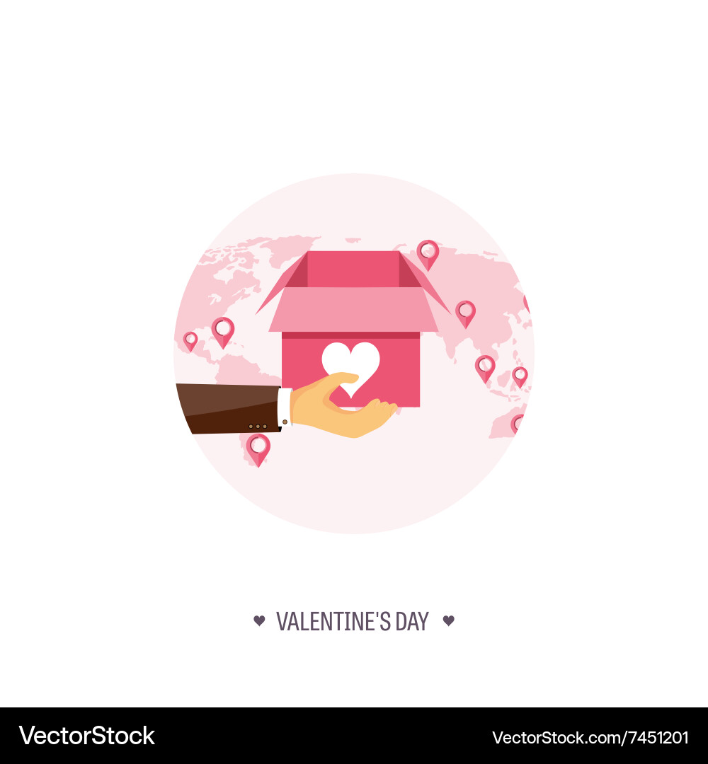 Flat background with box vector image