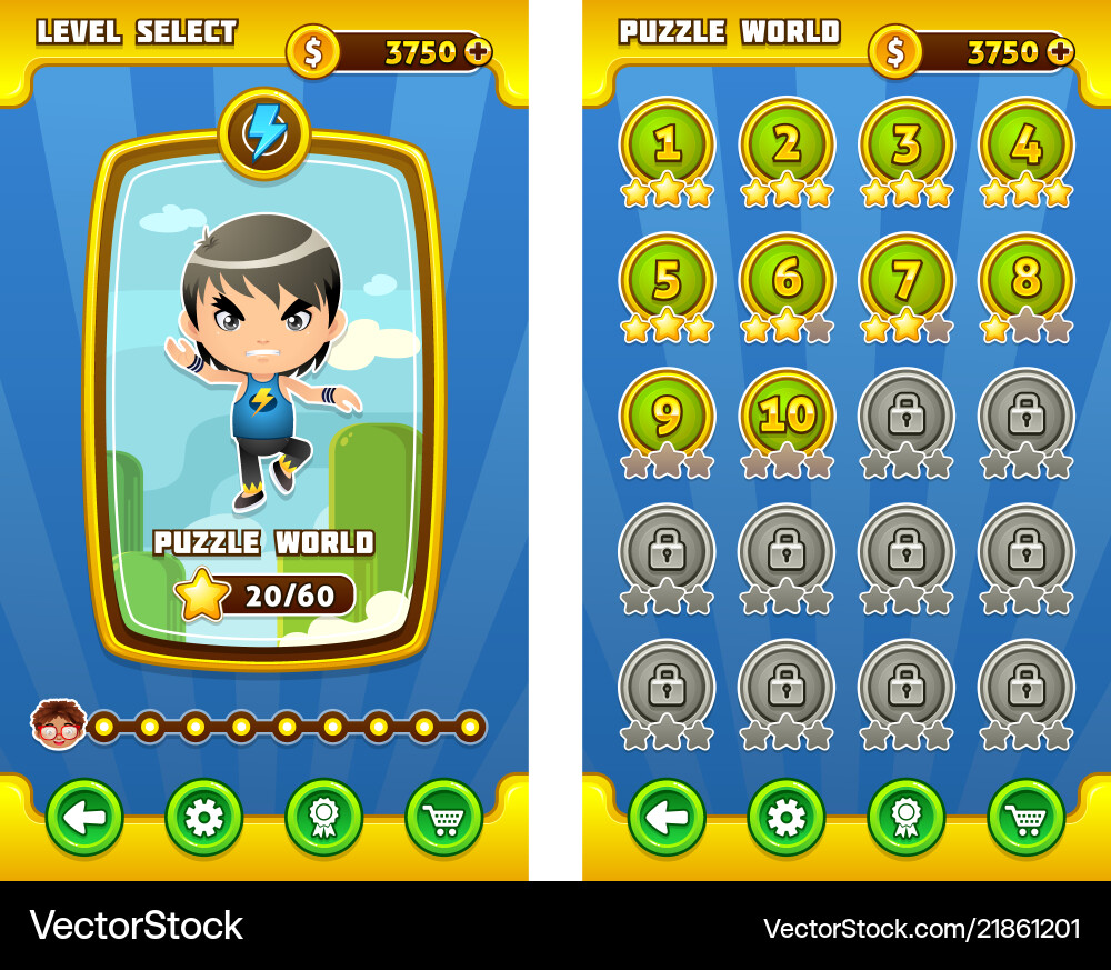 Game user interface templates vector image