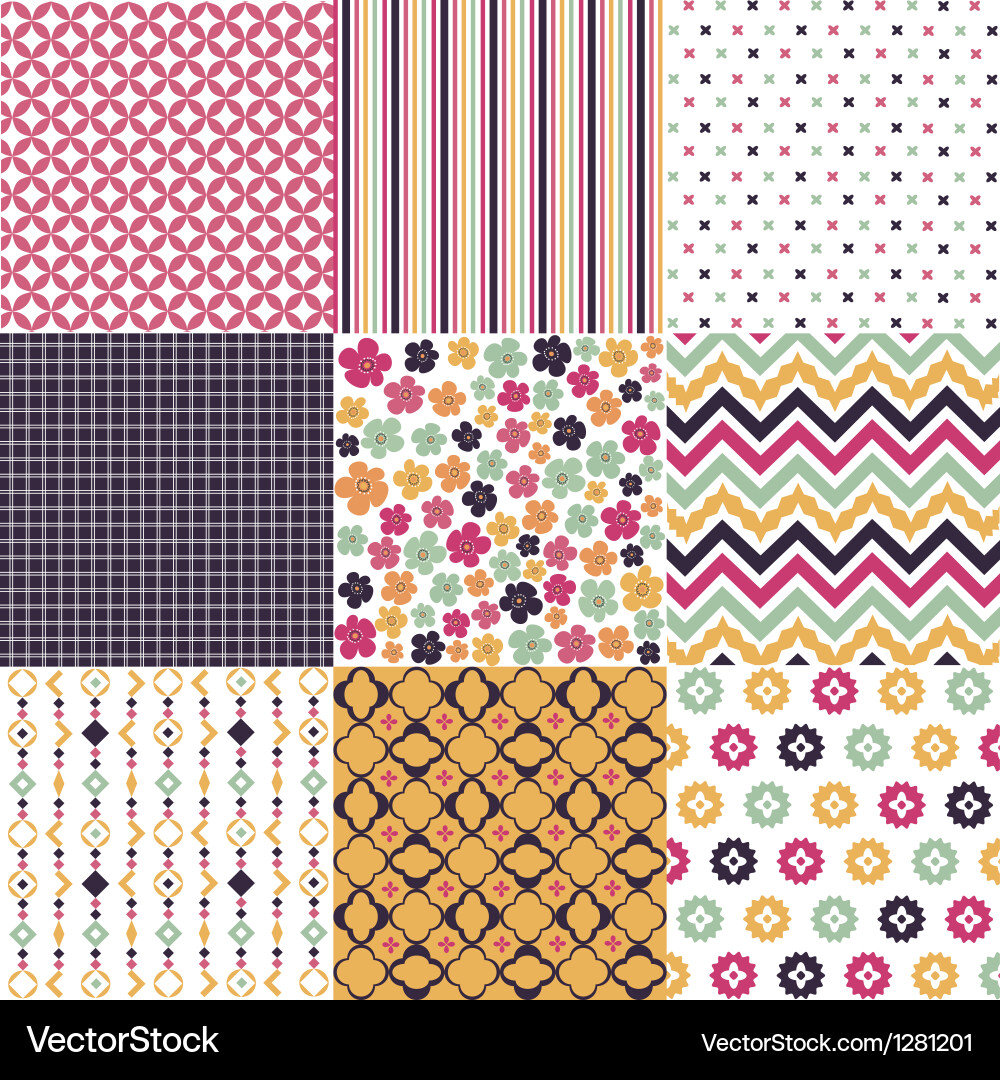 Geometric Fabric Patterns Vector Image