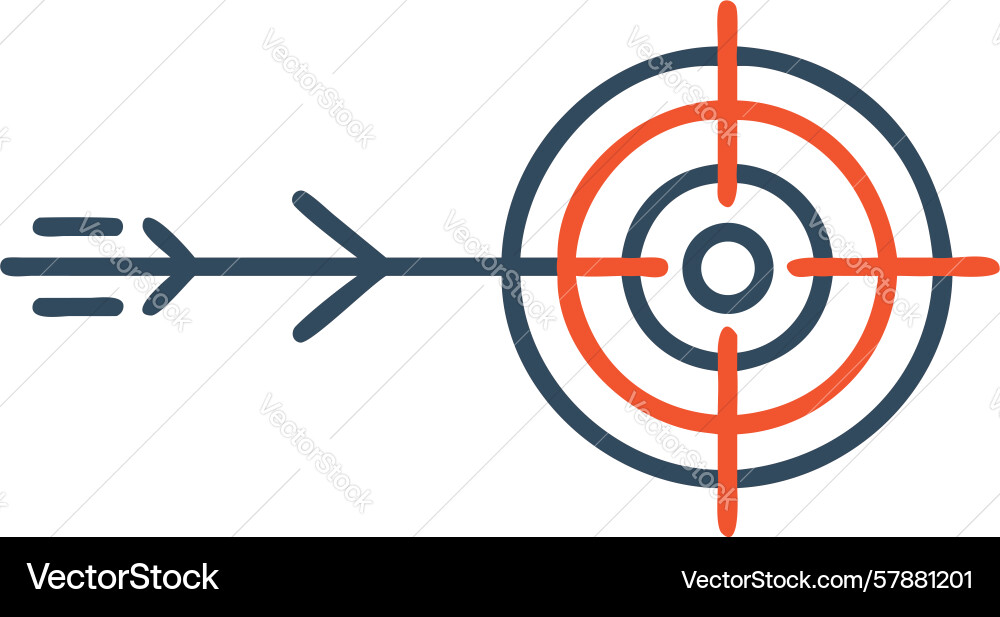 Goal target with arrows concept design generative Vector Image
