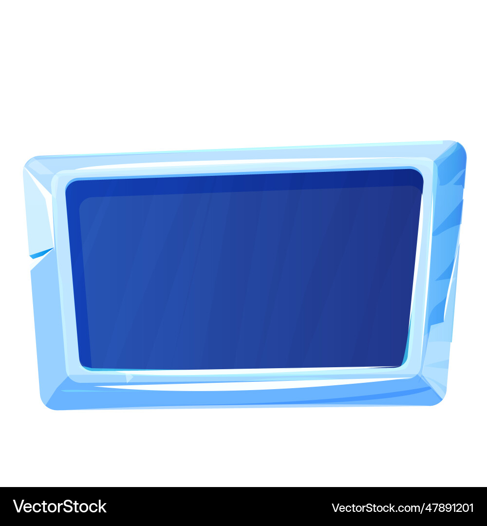 Ice button frozen frame level menu in cartoon Ice button frozen frame level menu in cartoon vector image