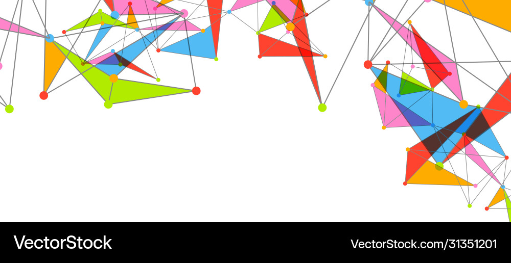 Line points connections triangular technology Vector Image