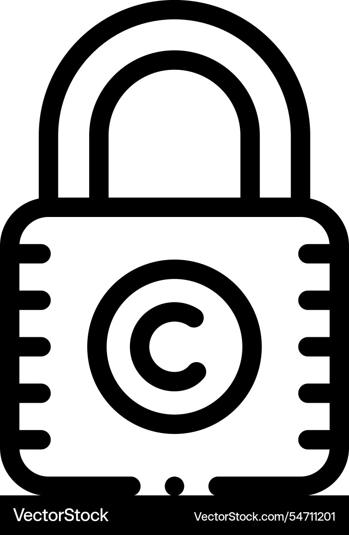 Lock icon thin linear style design isolated Lock icon thin linear style design isolated vector image