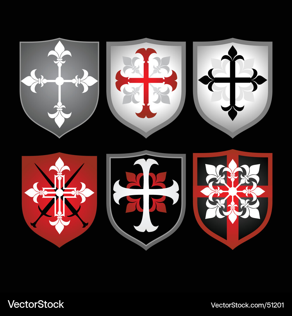 Medieval Shield Set Vector Image