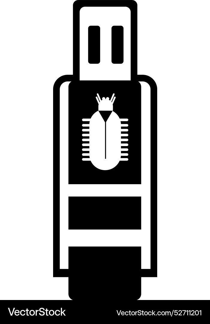 Pendrive bug virus usb flash computer drive Vector Image