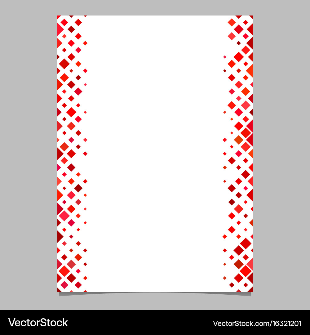 Red diagonal square pattern page template vector image
