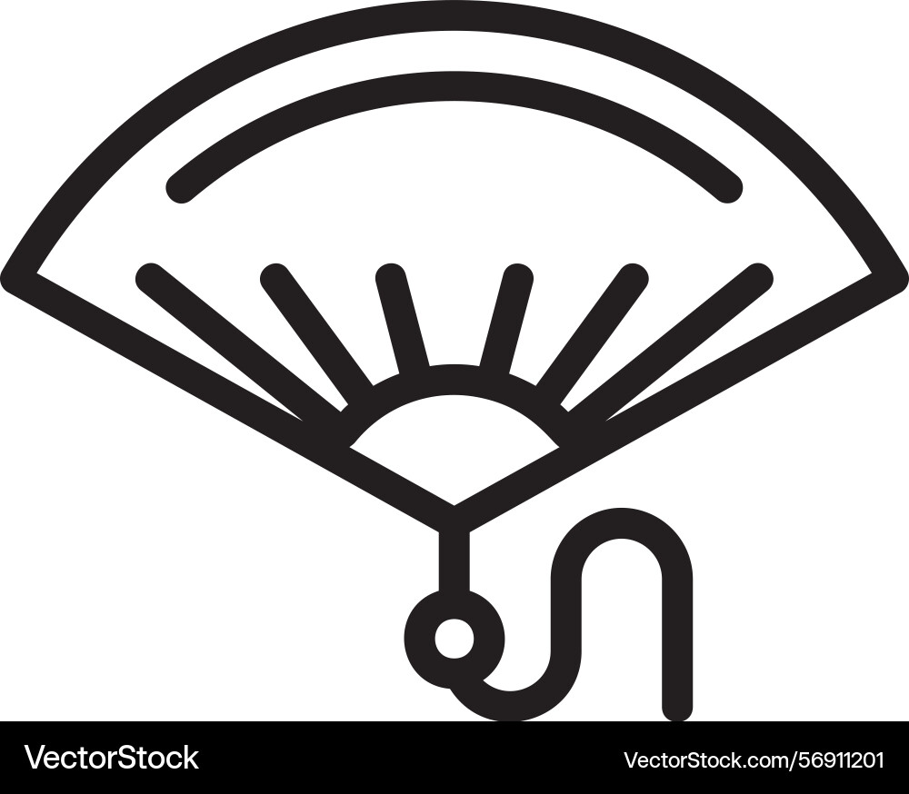 Red fan linear style icon design Vector Image