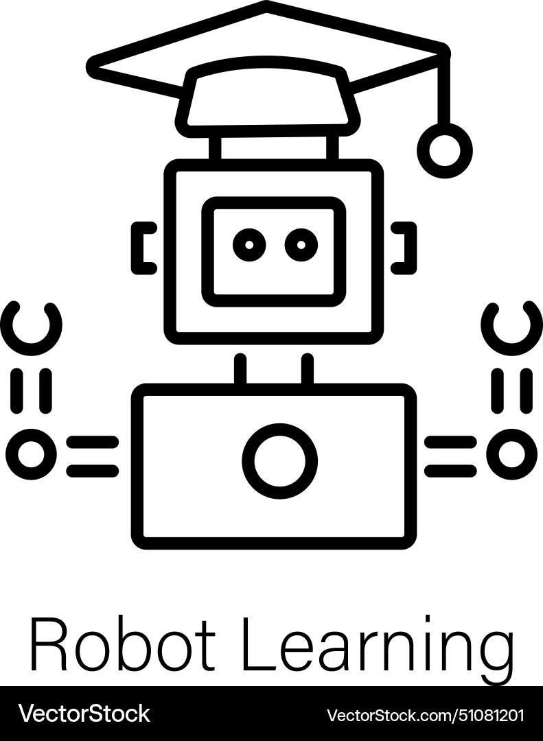 Robot learning Vector Image