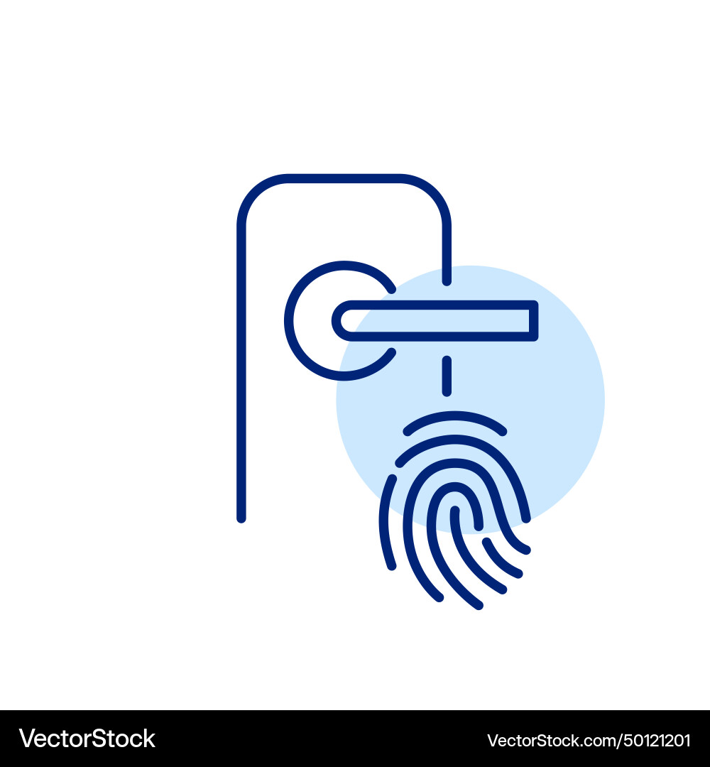 Smart lock with fingerprint recognition pixel Smart lock with fingerprint recognition pixel Vector Image