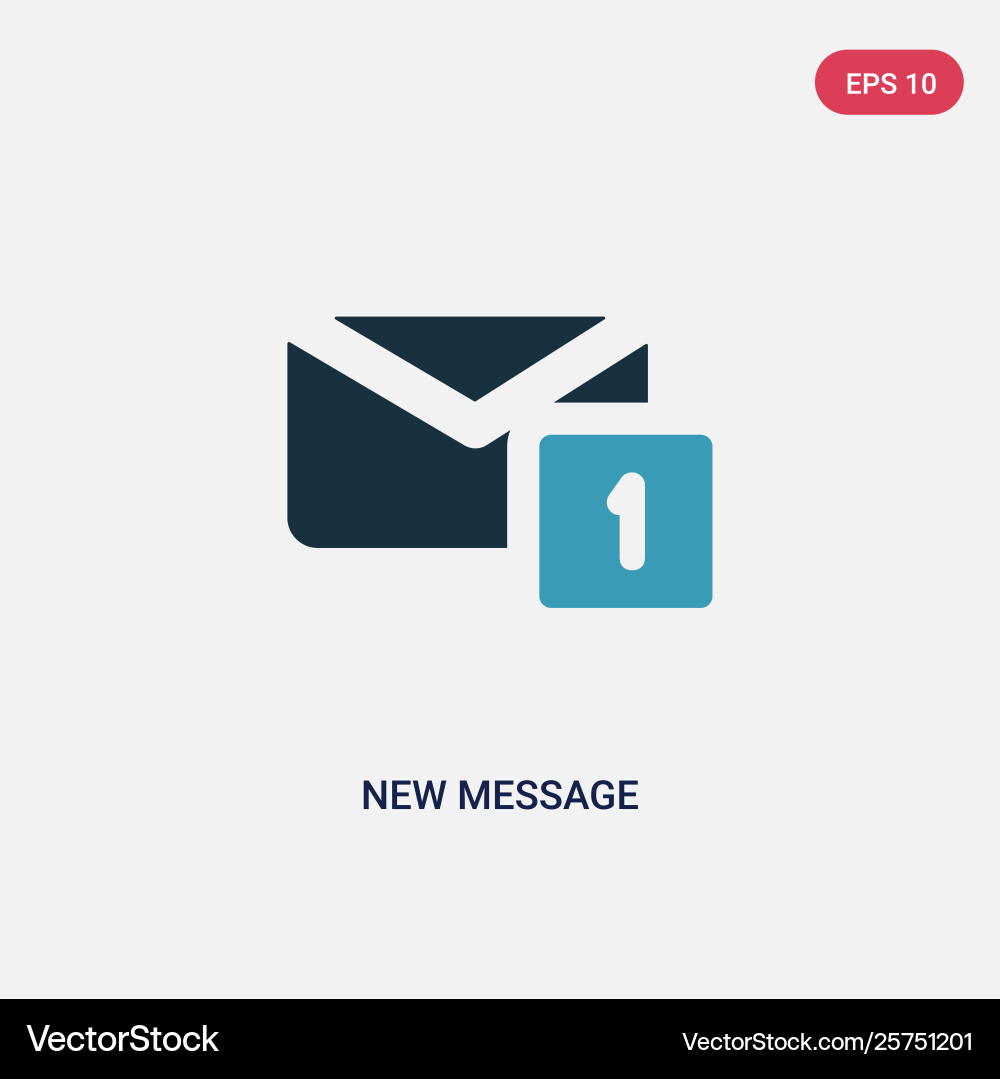 Two color new message icon from user interface Two color new message icon from user interface vector image