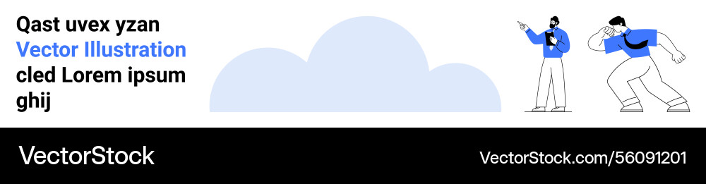 Two people analyzing data with a focus on teamwork Vector Image