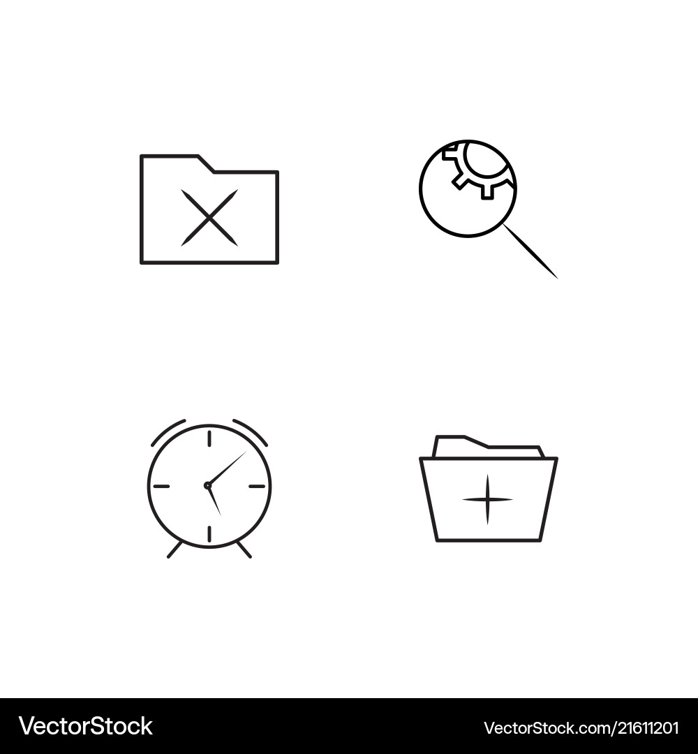 User interface linear icons set simple outline vector image