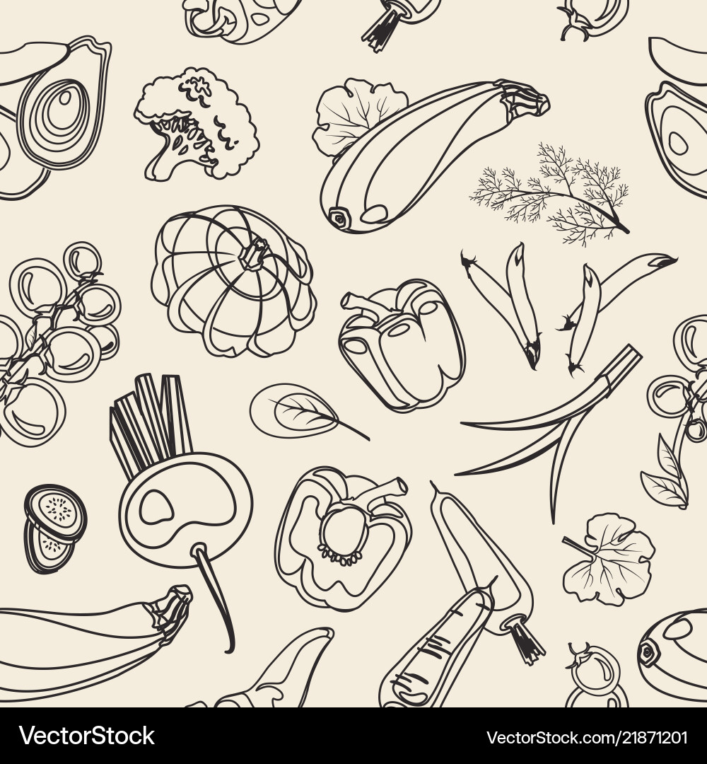 Vegetable seamless pattern Royalty Free Vector Image