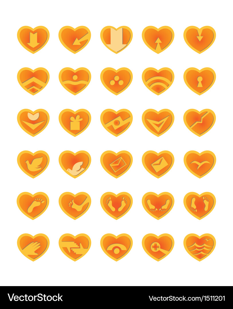 Web and computing icons as hearts vector image