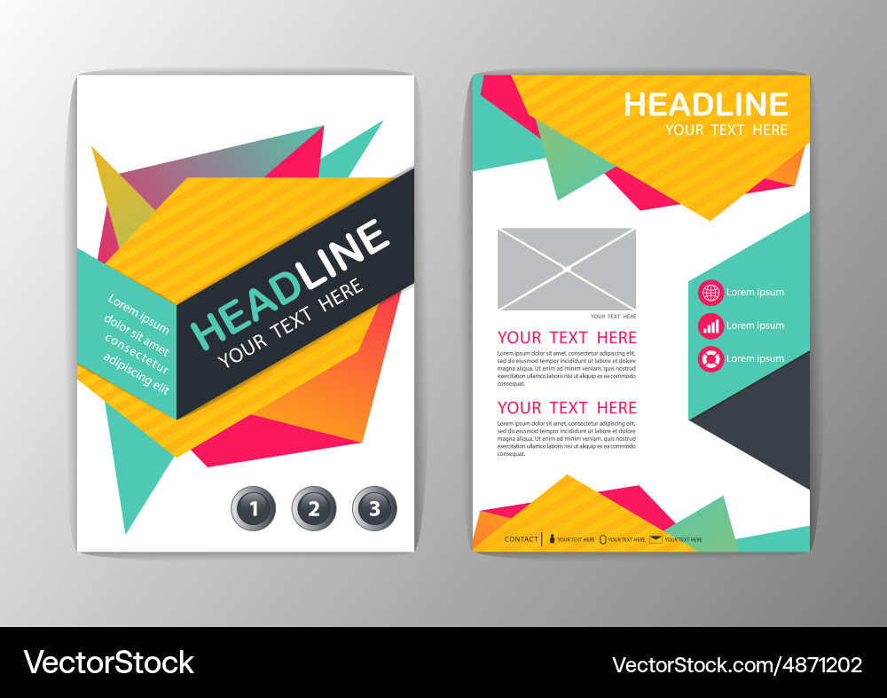 Abstract brochure template business geometric Vector Image