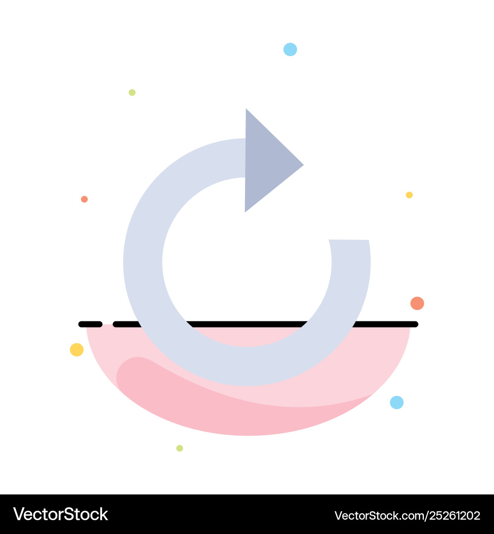 Arrow restore refresh abstract flat color icon Vector Image